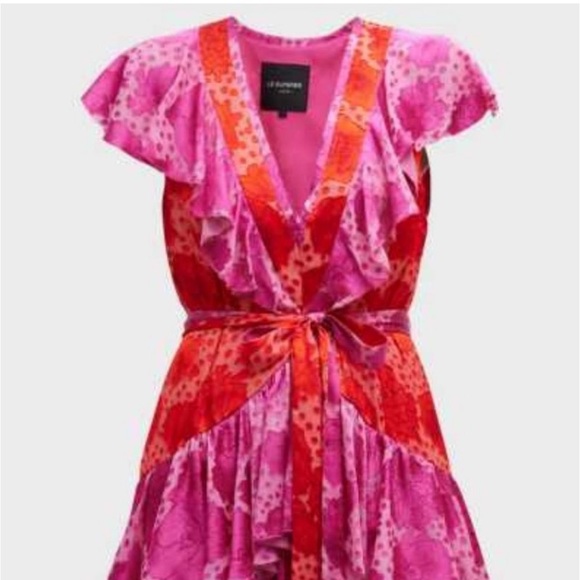 ❤️Le Superbe Aurora Flora Lil Flirt Floral Ruffle Mini Dress Size 2 HOST PICK💕 - Picture 7 of 11